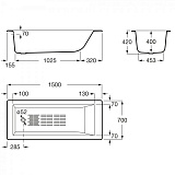 Чугунная ванна Roca Tampa 150x70 234050000