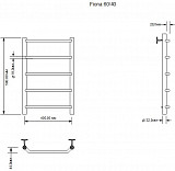 Полотенцесушитель электрический Aquanet Fiona 60х40 Тэн справа 00281993