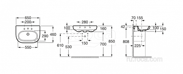 Раковина Roca Meridian 65x46 327241000