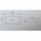 Раковина Azario 79,5х47,5х21 подвесная, белая (AZ-40094)