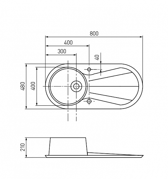 Мойка для кухни Aquaton Паола круглая с крылом песочная 1A714032PA220
