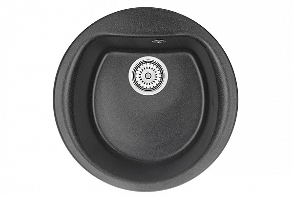 Мойка кухонная Granula круглая кварц 5101, ЧЁРНЫЙ