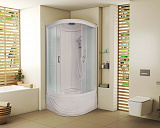 Душевая кабина Niagara NG-112-15 (900х900х2150) высокий поддон(45см) стенки АКРИЛ стекло матовое, бел профиль