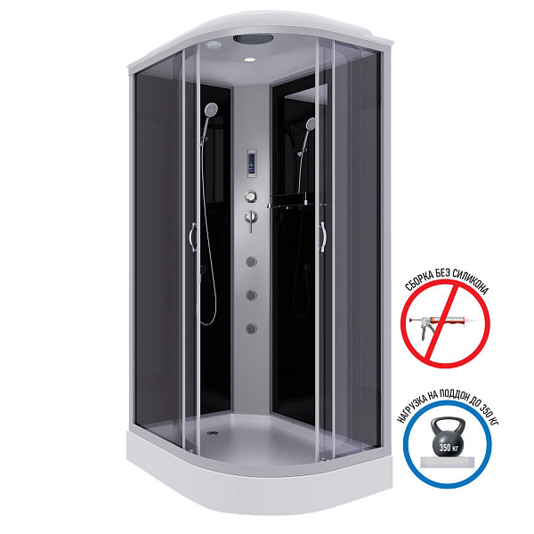 Душ.каб. NG-3512-14LF (1200х800х2150) низкий поддон(13см) стекло ТОНИРОВАННОЕ 3 места