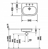 Раковина Duravit D-Code 0337540000 встраиваемая