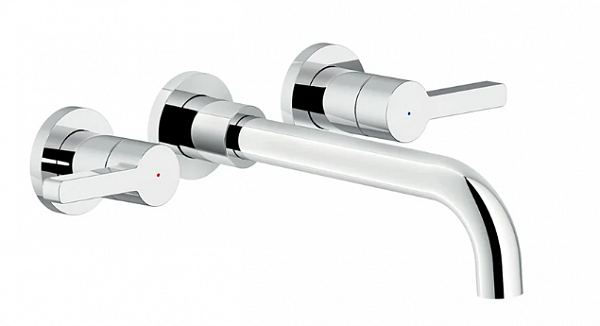 Смеситель для раковины Nobili Lira LR116298/1T1CR белый, 3 отверстия