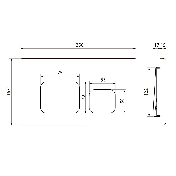 Клавиша смыва Point Афина PN44041G для инсталляции, золото