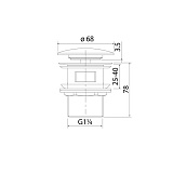 Выпуск для умывальника с переливом, Optima Home, черный матовый, IDDIS, OPHBM0Wi88