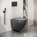 Унитаз GR-4411GMS Color (550*365*395) СЕРЫЙ МАТОВЫЙ подвесной БЕЗОБОДКОВЫЙ