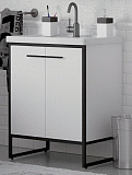 Тумба под раковину Corozo Айрон 70 черный/белый SD-00000411