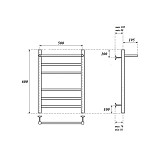 Полотенцесушитель водяной Point Аврора PN10156P П5 500x600 с полкой, хром
