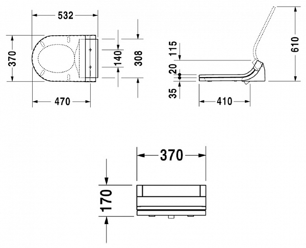Крышка-сиденье Duravit Starck SensoWash 610001002000300 с функцией биде с микролифтом