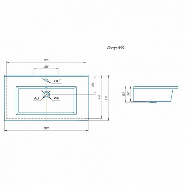 Раковина Оскар 85