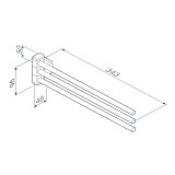A9032722 Gem, Тройная вешалка-вертушка для полотенец, черная