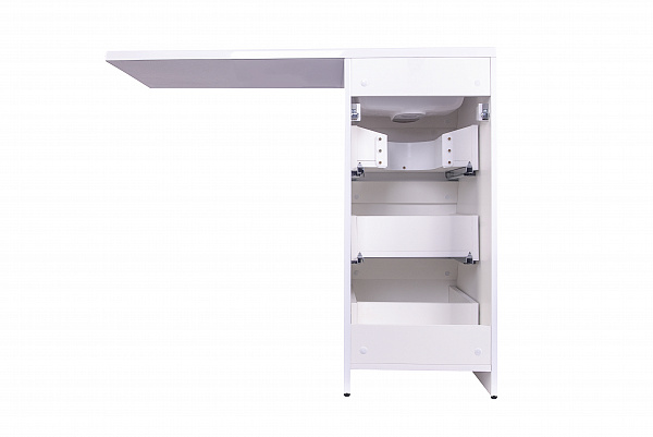 Тумба напольная "Даллас 100" (3 ящ.) Люкс белая, под раковину, PLUS