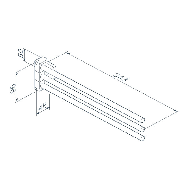 A9032722 Gem, Тройная вешалка-вертушка для полотенец, черная
