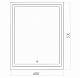 Зеркало AZARIO Кристалл 600х800 сенсор выкл (ФР-1543)