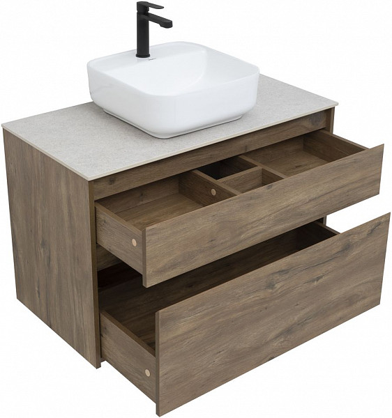Тумба под раковину Aquanet Nova Lite 90 дуб рустикальный (2 ящика) 00249518