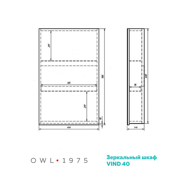 Зеркальный шкаф Vind 40