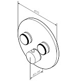 F50A85700 Inspire V2.0, TouchReel смеситель для 2 потребителей с термостатом, монтируемый в стену, х