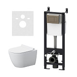 DX22.IS10151.1700 Инсталляция с клав глянц хром с подв унит Apollo безободк с сид м/лифт