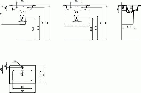 Раковина Ideal Standard Strada II 65 см T299101