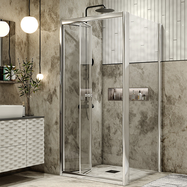 Душ.ограждение GR-8080 Alba2 (80*80*190) квадрат, складывающаяся дверь из двух частей 1 место