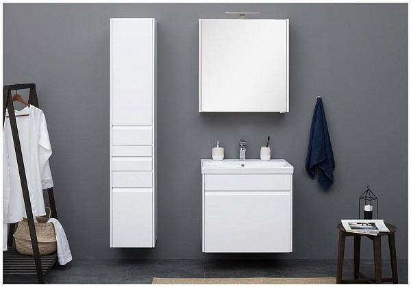 Шкаф-пенал для ванной Aquanet Палермо 35 L белый глянец 00237410