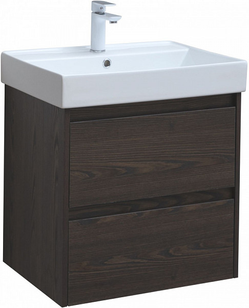 Тумба под раковину Aquanet Nova Lite 60 дуб черный (2 ящика) 00287894