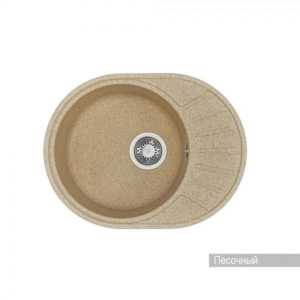 Мойка для кухни Aquaton Чезана круглая с крылом песочная 1A711232CS220