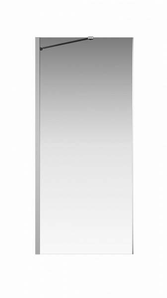 Боковая перегородка Creto Nota 122-SP-900-C-CH-6 стекло прозрачное EASY CLEAN профиль хром, 90х200см