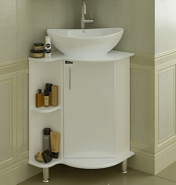 Тумба напольная Аврора 70 угловая со столешницей под раковину Гамма 56 Санта 216002