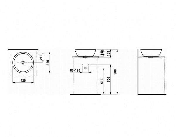 Рукомойник Laufen Pro 8.1296.2.000.109.1