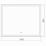 Зеркало AZARIO Гуверт 1000х800 сенсор выкл (ФР-1539)