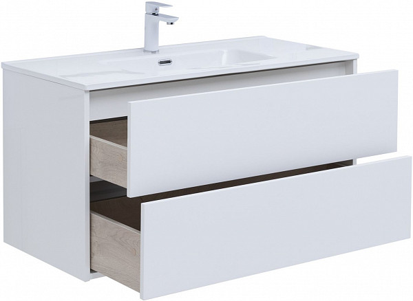 Тумба под раковину Aquanet Lino 80 (Flat) белый глянец 00287542