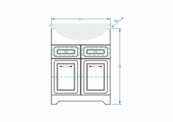 Тумба "Кармела 65", ольха белая, Байкал 65