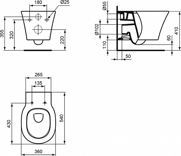 Унитаз подвесной Ideal Standard Connect Air E005401