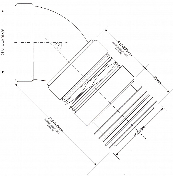 Гофра для унитаза McAlpine MRWC-F16R