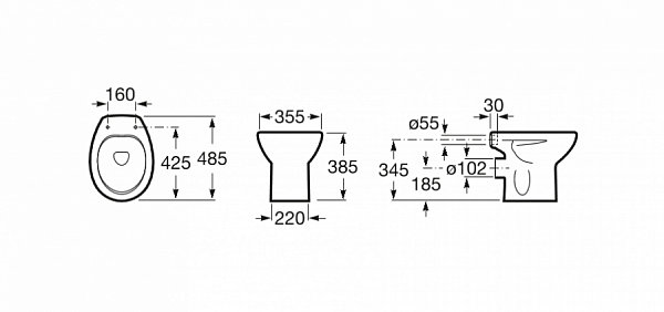 Унитаз (чаша) Roca Victoria приставной 344397000