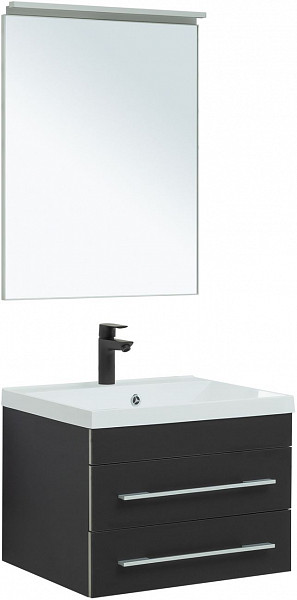 Тумба под раковину Aquanet Верона 58 New черный матовый 00272428