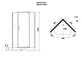 Душ. уголок NG-010-14DT (1000х1000х1950) низкий поддон(13см) стекло ТОНИРОВАННОЕ, 2 места
