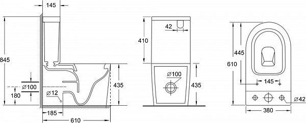Унитаз с бачком напольный Aquanet Rimless Atago 2.0 C1 LX-2904 00257418
