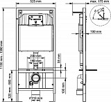 Инсталляция для унитазов Kludi Rak RAK80000 с клавишей смыва RAK80010BK2 (цвет черный матовый)