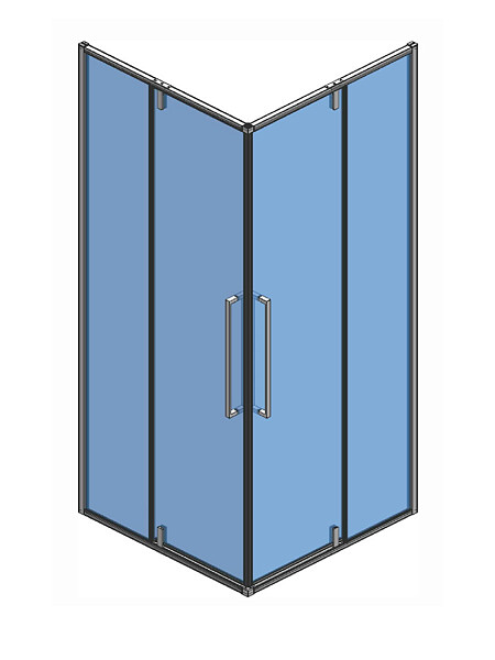 Душевой уголок AQUAme 800*800*1950мм, стекло 6мм, цвет профиля матовый черный.