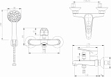 Смеситель для ванны c коротким изливом с аксессуарами Bravat Eco-D F693158CB