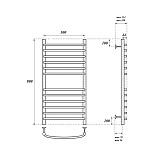 Полотенцесушитель электрический Point Альфа PN05158SE П12 500x800 левый/правый, хром