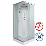 Душ.каб. NG-1101-14P (900х900х2150) низкий поддон(13см) стекло МАТОВОЕ 3 места с полкой