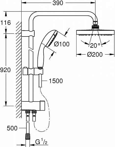 Душевая система Grohe New Tempesta Rustic 26452001