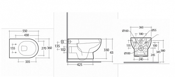 Чаша подвесного унитаза Kerama Marazzi Buongiorno Pro BG.Pro.wc.02