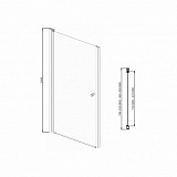 Распашная дверь Azario ALBERTA 900х1900, 6 мм, цвет профиля серебро